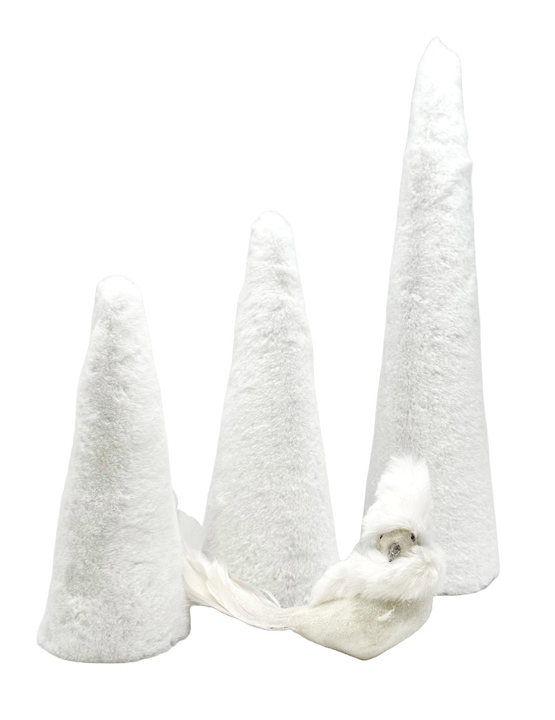 Cone 14.75" Tree - Medium, White Fur