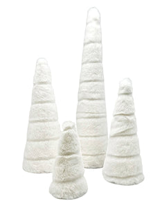 Cone 11" Tree - Small, Ivory Channeled Fur