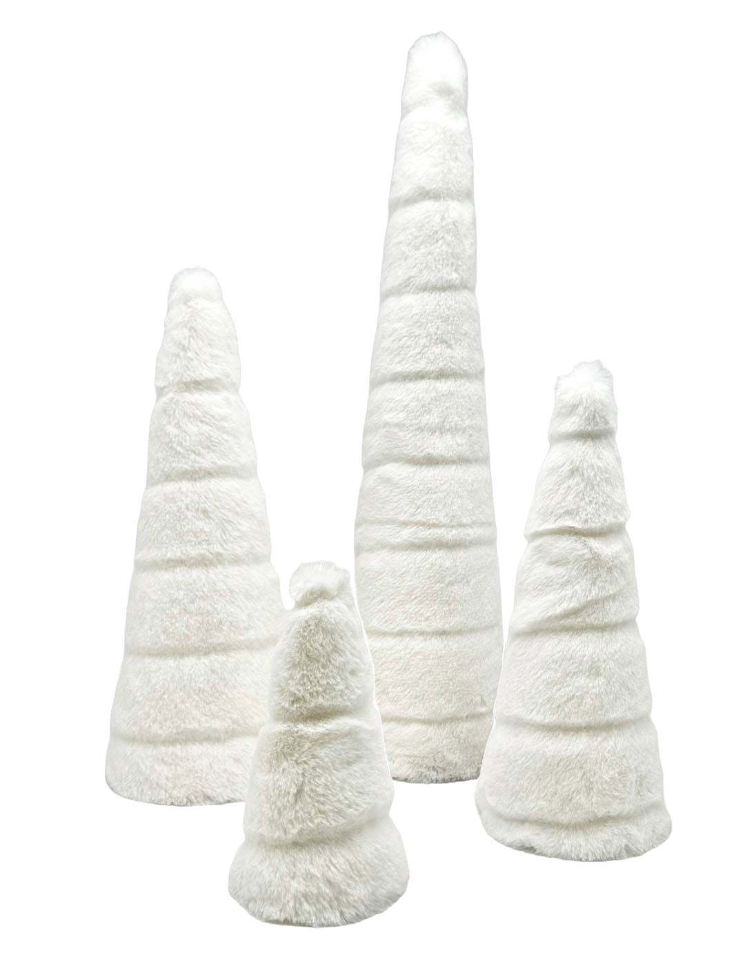 Cone 14.75" Tree - Medium, Ivory Channeled Fur