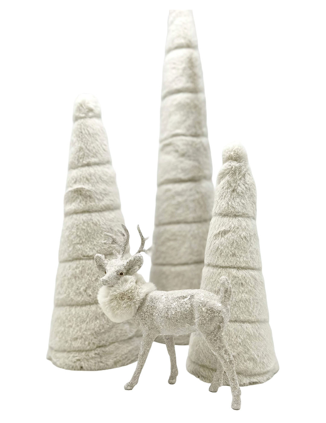 Cone 20" Tree - Large, Dove Channeled Fur