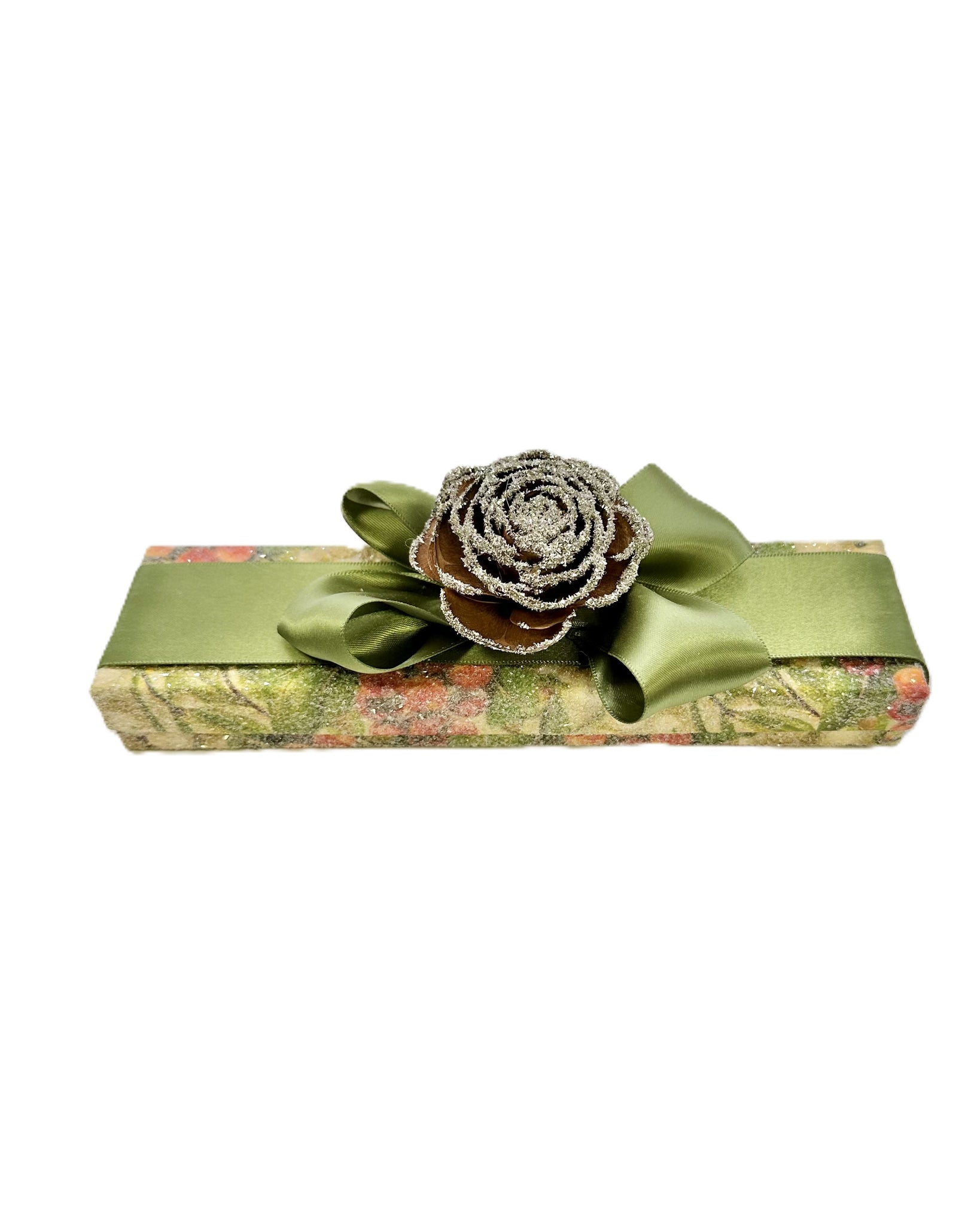 Berries with Cedar Rosette Necklace Box - Decoupage, Earth Tones