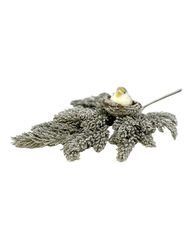 Pine Pick with Bird - Silver