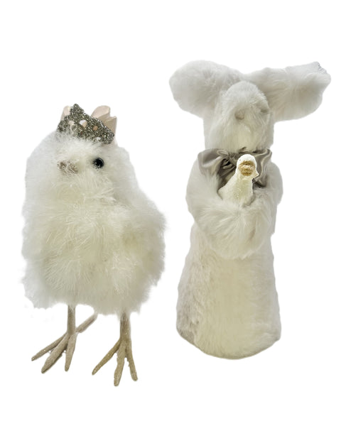 Chick with Crown, Large, Silver