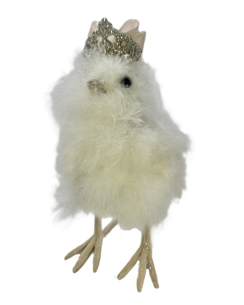 Chick with Crown, Large, Silver