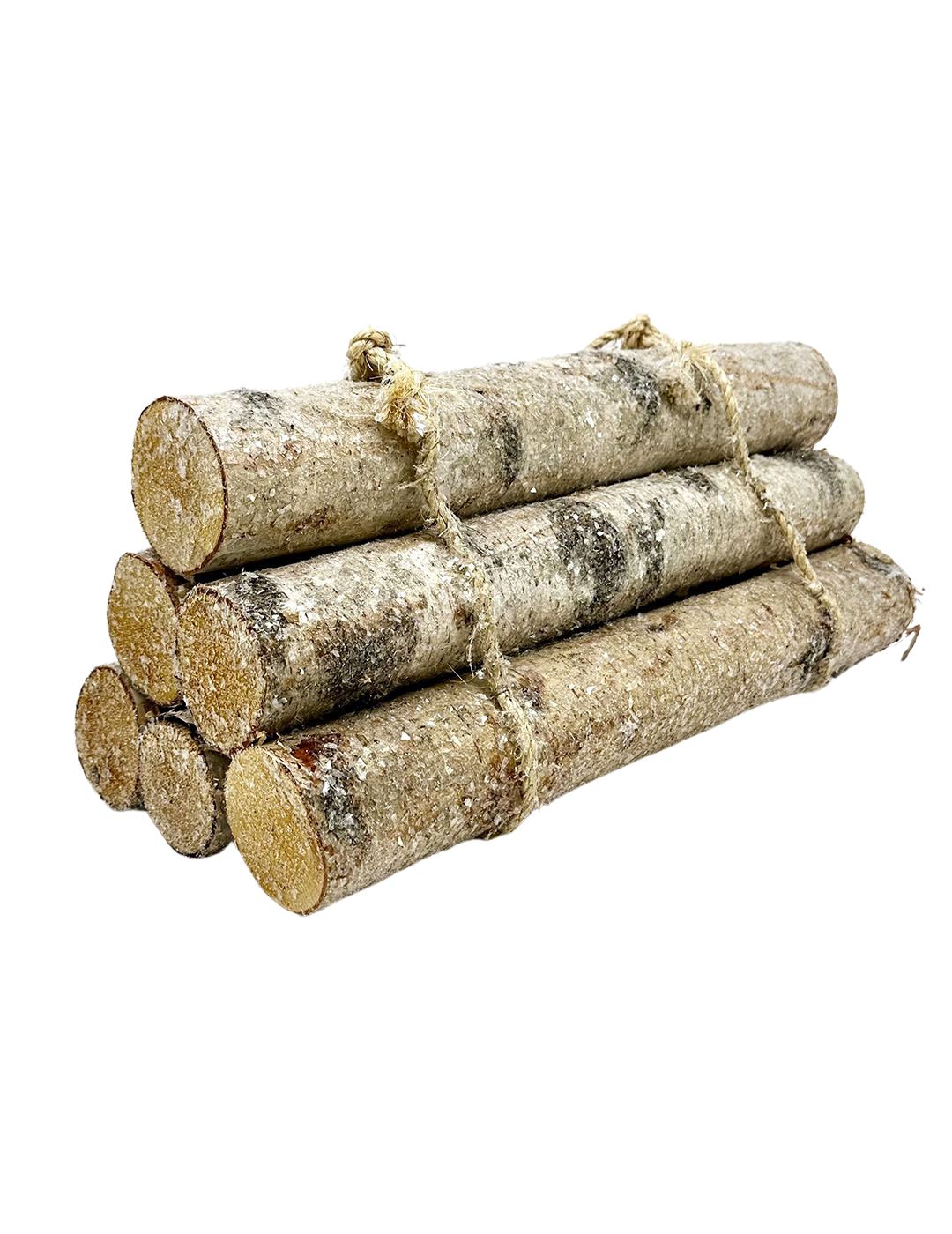 Bundled Icy Birch Logs