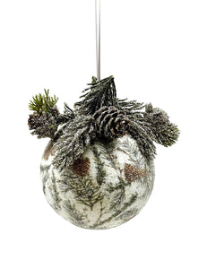 Sprigs of Pine Decoupage Bauble Ornament - Green