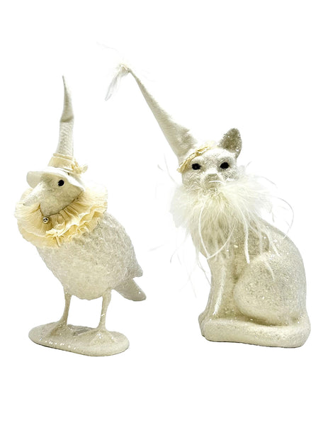 Elvira Cat with Ostrich Feathers - Cream