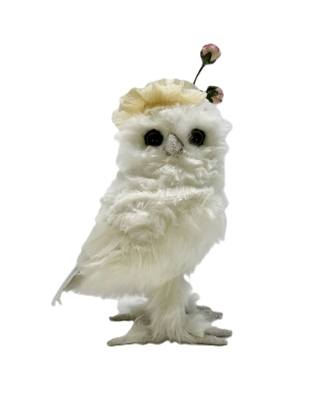 Owl with Crepe Hat - White