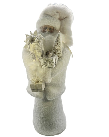 Mr. Claus with Gifts - White, Sherpa Fur