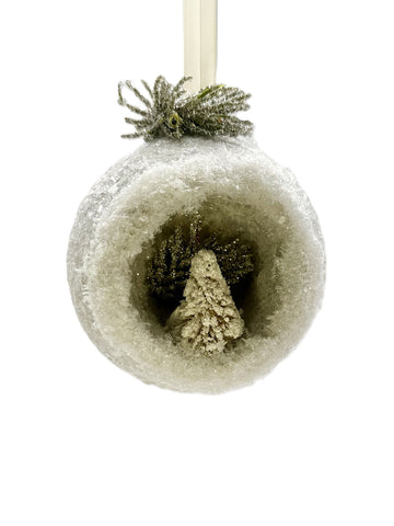 Sisal Tree Peek-A-Boo Ornament, Dove, Small
