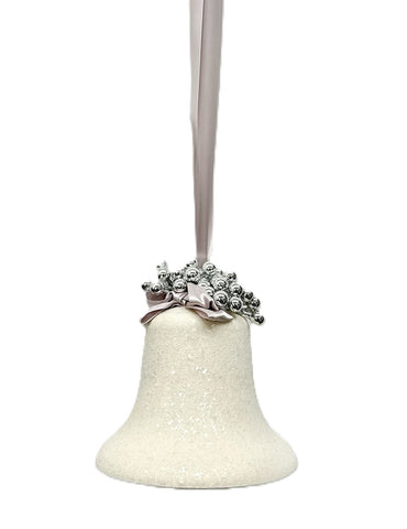 Bell with Silver Baubles - White, Large