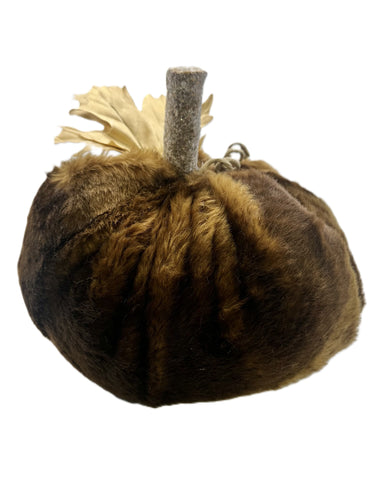 Iced Fur Pumpkin with Maple Leaf - Large, Beaver