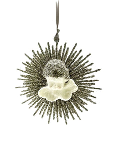 Cherub Starburst Ornament - Silver