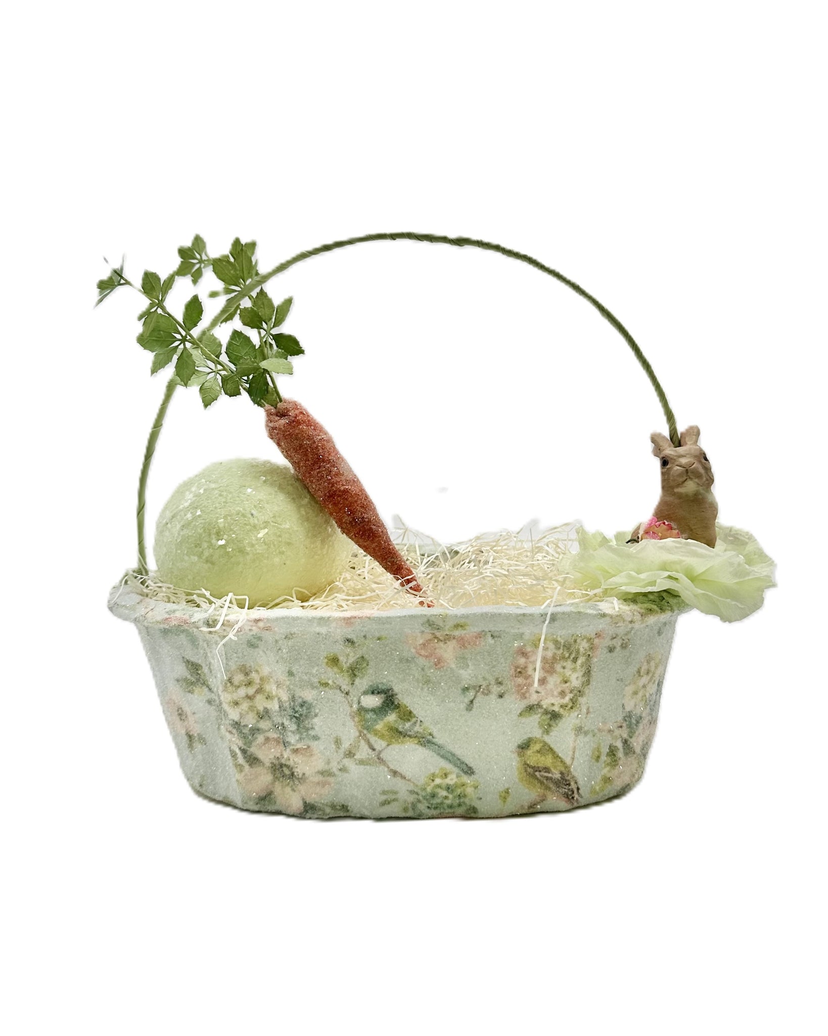 Basket with Bunny - Oval, Decoupage, Flora Fauna