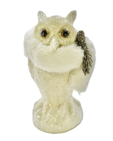 Adele Owl - Cream, Channeled Ivory Fur