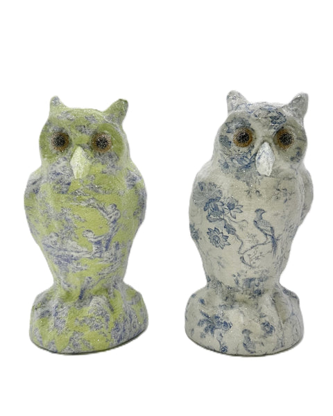 Adele Owl - Decoupage, Lime Toile
