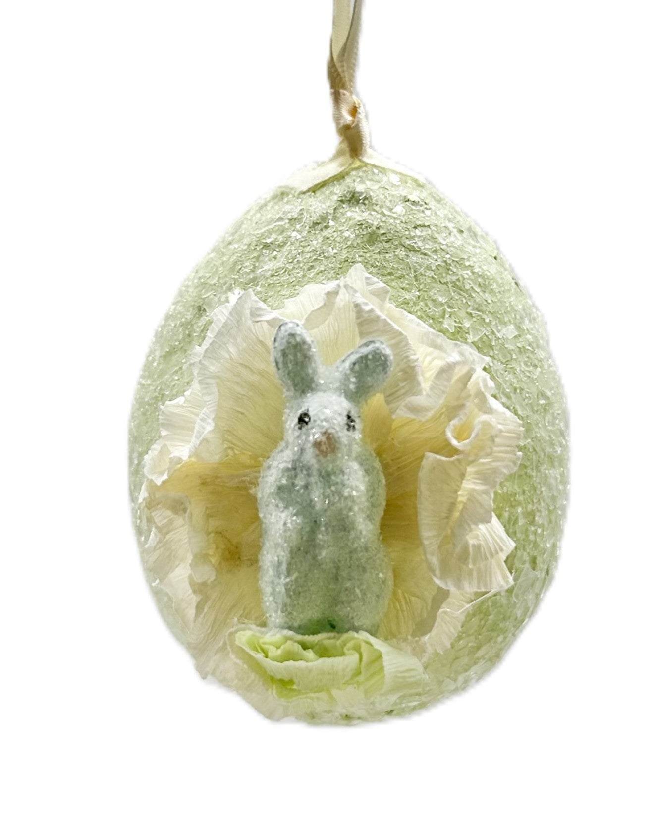 Egg Ornament with Bunny - Mint