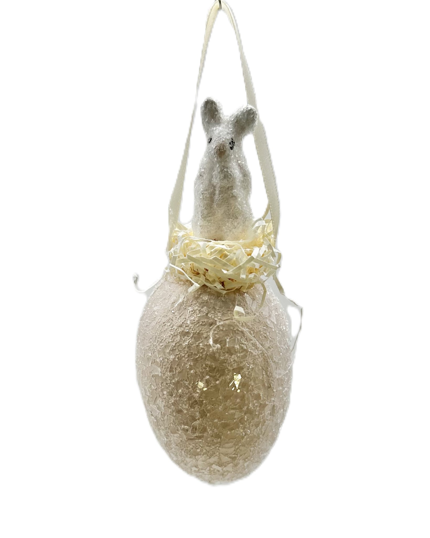 Bunny Egg Ornament - Blush