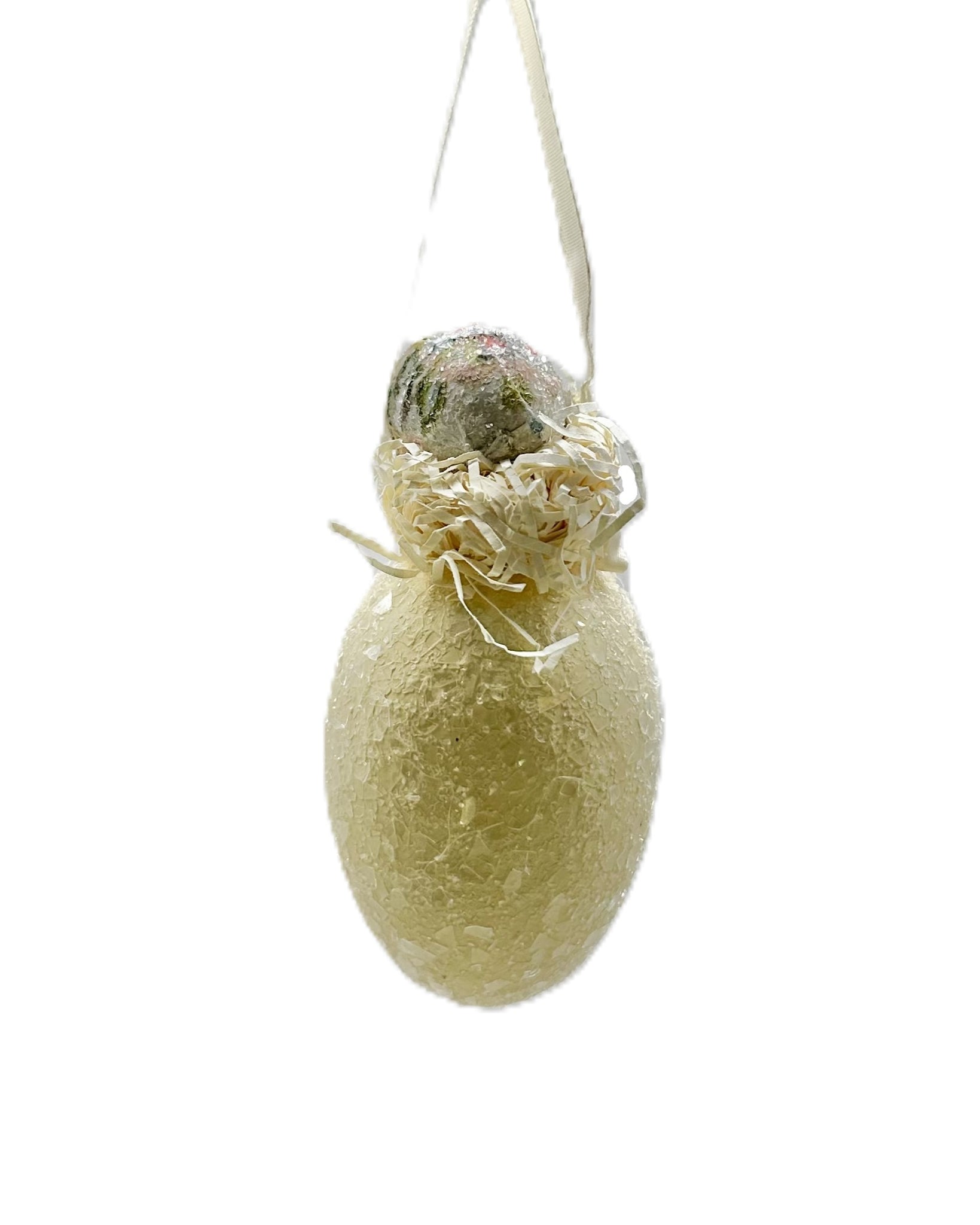 Egg Ornament with Decoupage Egg - Lemon