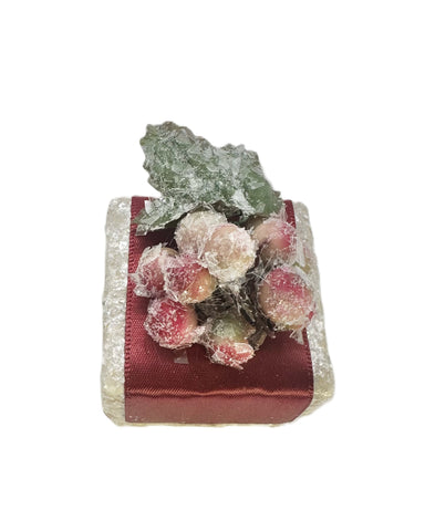 Ring Box with Berries - Gold Mica