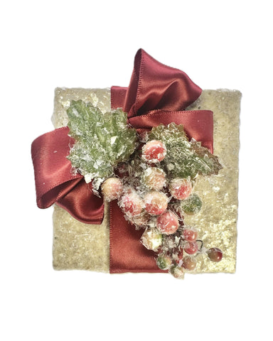 Box with Berries, Square - Gold Mica