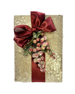 Box with Berries, Rectangle - Gold Mica