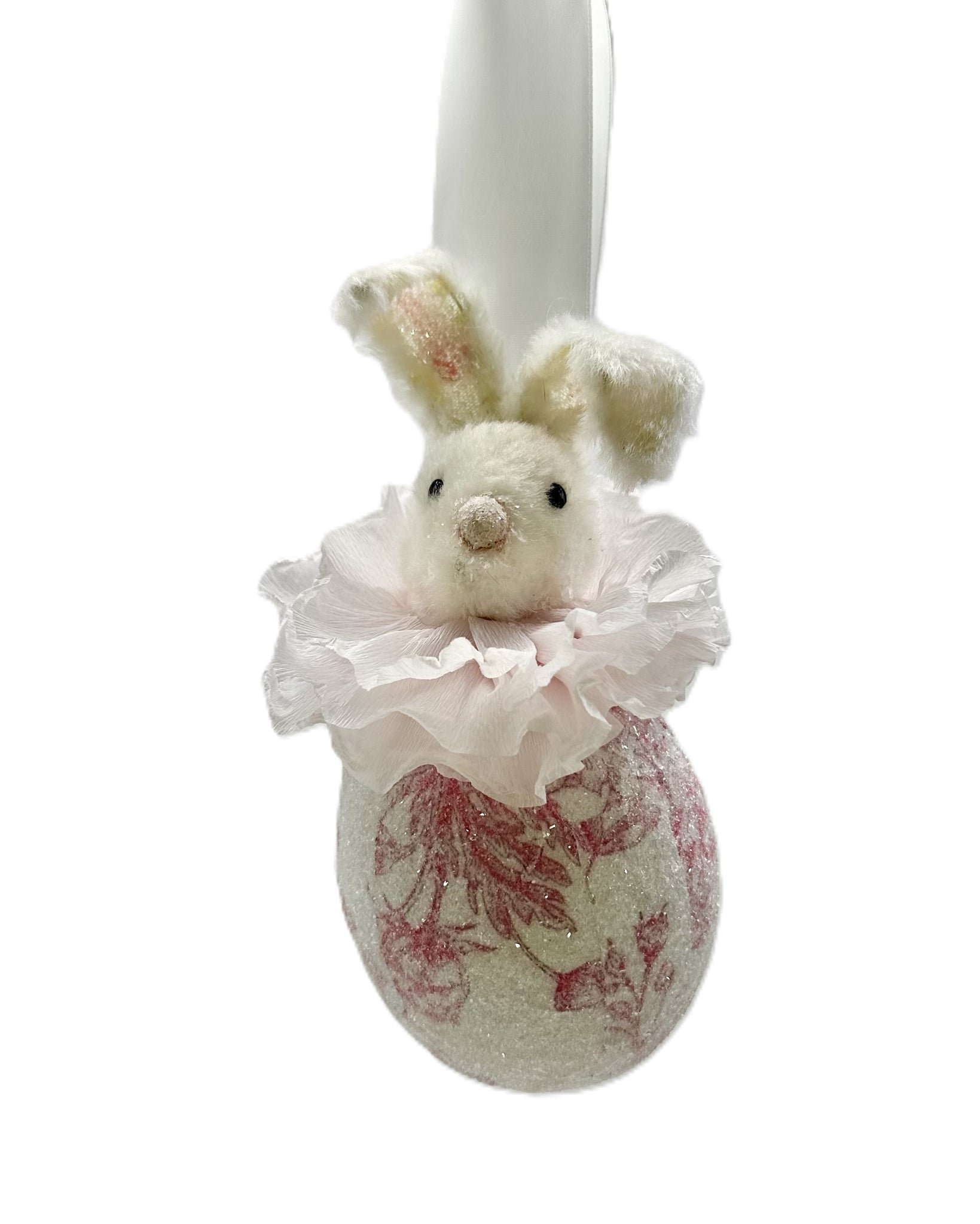 Maly Egg Ornament - Pink Toile