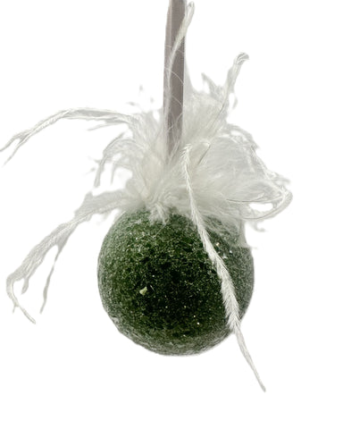 Bauble Ornament, Mini - Clover, Ostrich Feathers
