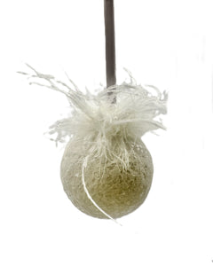 Bauble Ornament, Mini - Cream, Ostrich Feathers