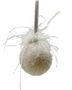 Bauble Ornament, Mini - Pink, Ostrich Feathers
