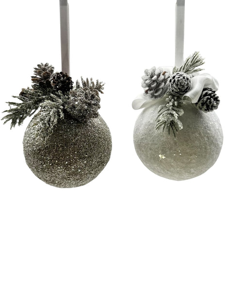 Pinecone Bauble - Mini, White