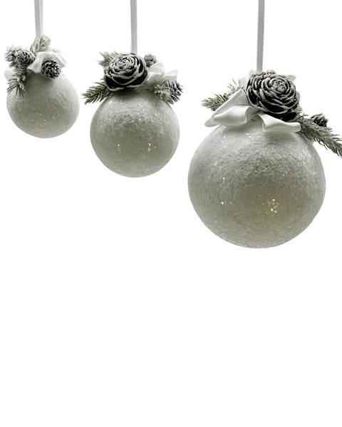 Pinecone Bauble - Mini, White