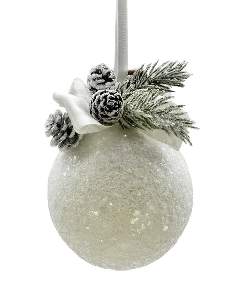 Pinecone Bauble - Mini, White