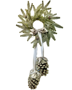 Pine Wreath with Pinecones - Silver