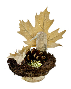 Twig Nest with Maple Leaf - Natural