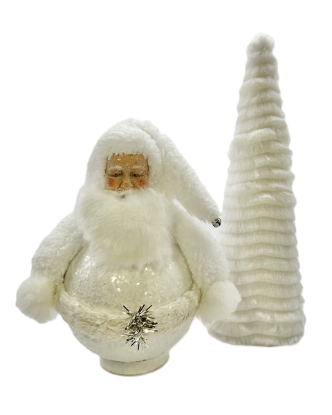 Roly Poly Santa - White