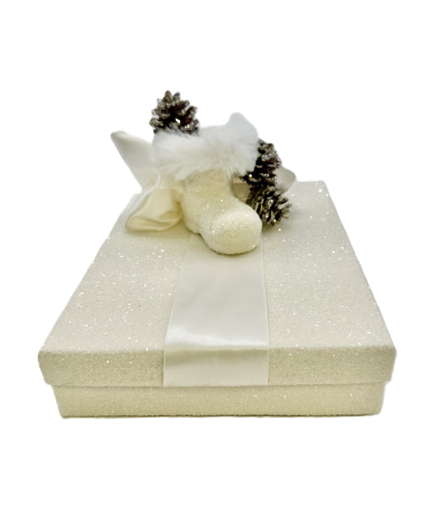 Santa Boot Box - Rectangle, Cream