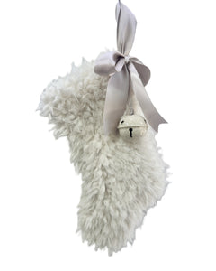 Stocking with Jingle Bell - Small, Shaggy Fur