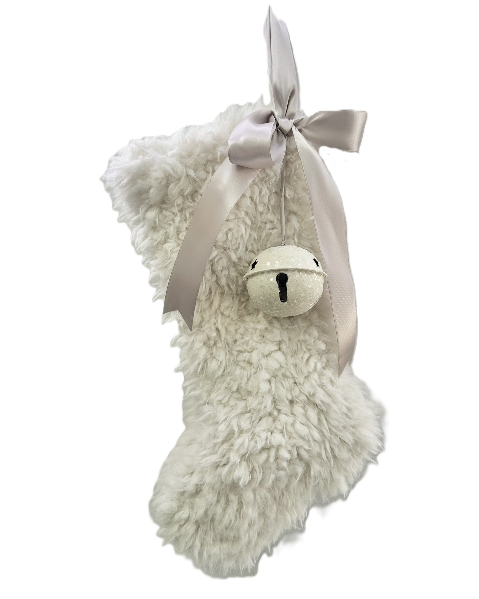 Stocking with Jingle Bell - Large,  Shaggy Fur