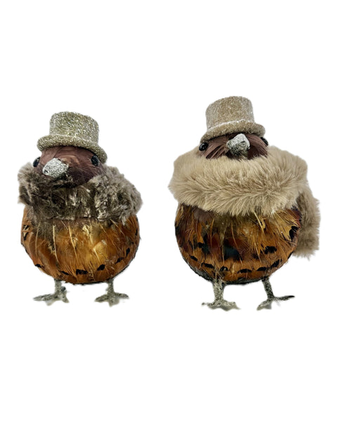 Chubby Sparrow with Hat  - Chestnut Fur