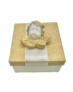 Cherub Square Box - Gold