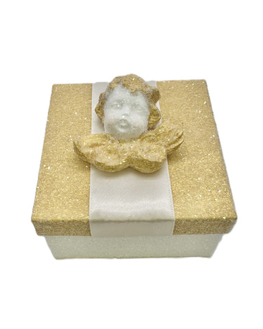 Cherub Square Box - Gold