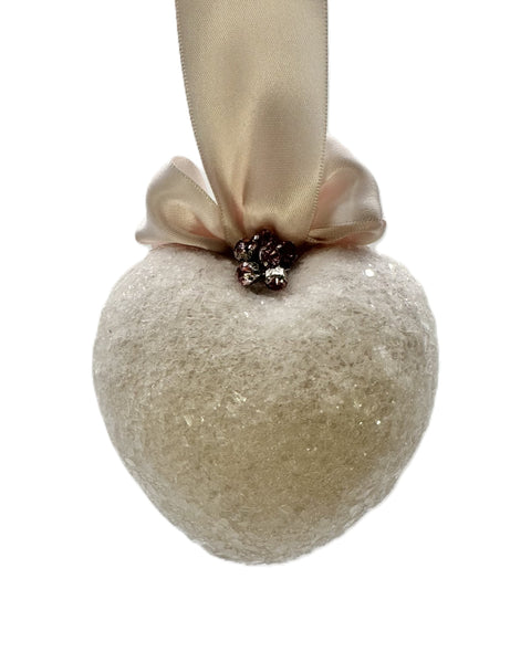 Heart with Crystals Ornament - Pink