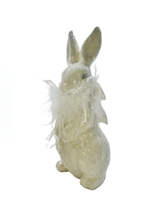 Jackson Rabbit with Ostrich Boa - Cream