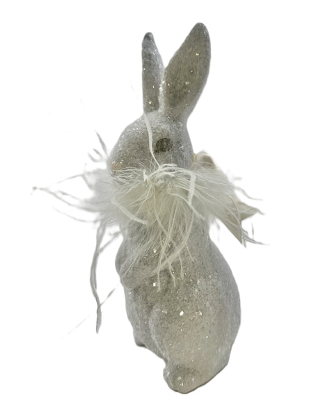Jackson Rabbit with Ostrich Boa - Thistle