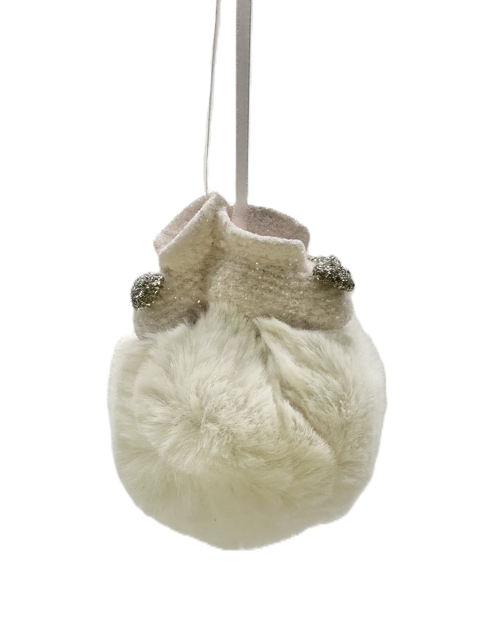 Pouf with Booties - Pink & Ivory Fur