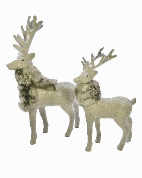 Prancer with Scarf - Dove, Mink Fur