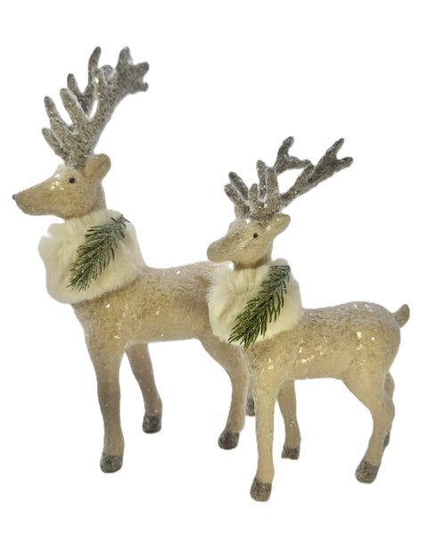 Prancer with Mocha Antlers & Scarf - Fawn & Mocha