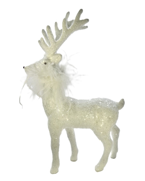 Prancer with Ostrich Boa - White