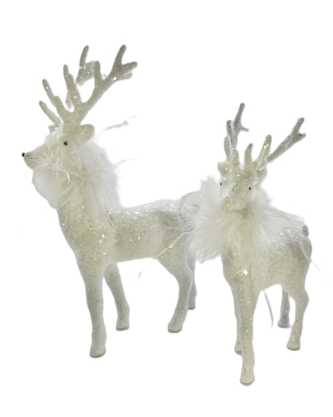 Prancer with Ostrich Boa - White